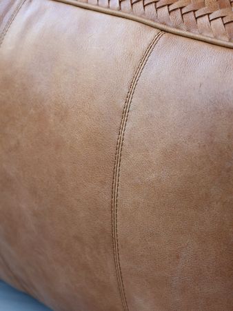 Loungepuf i læder, cognac