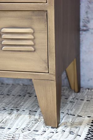 Kommode m. 6 skuffer, antique messing