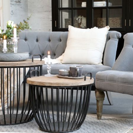 Fransk Sofa i hørstof 2. pers. Kul