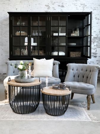 Fransk Sofa i hørstof 2. pers. Kul