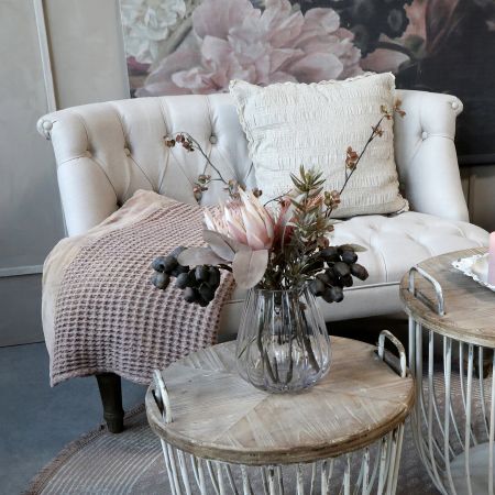 Fransk Sofa i hørstof 2. pers. Hør