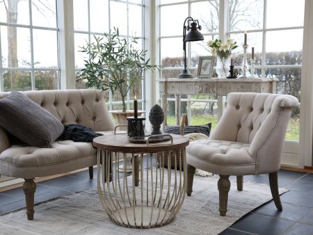 Fransk Lænestol i hørstof