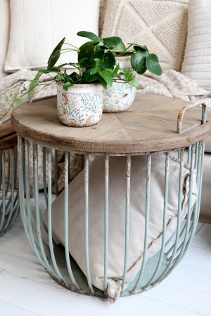 Sofabord m. trælåg sæt af 2, opal