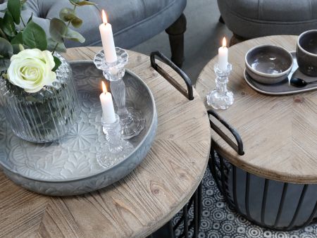 Sofabord m. trælåg sæt af 2, antique sort