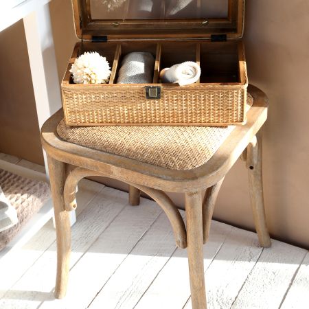 Fransk Taburet m. fletsæde, natur, 2 stk