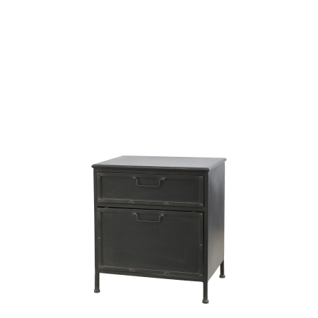 Factory Kommode m. 2 skuffer, antique sort, 2 stk
