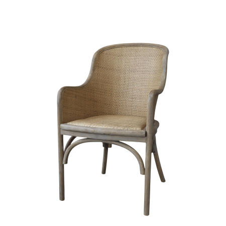 Gl. fransk Stol m. flet, natur