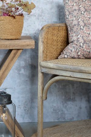 Gl. fransk Stol m. flet, natur