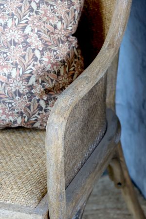 Gl. fransk Stol m. flet, natur