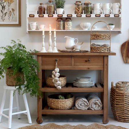Anretterbord m. hjul, natur