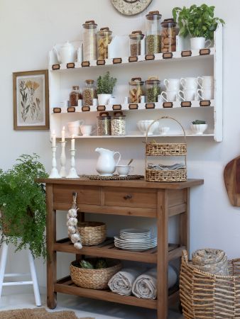 Anretterbord m. hjul, natur