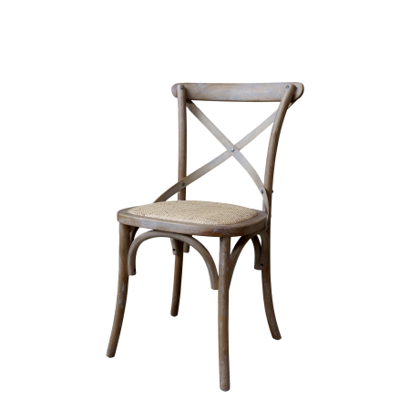 Fransk Spisebordsstol m. fletsæde, natur, 2 stk