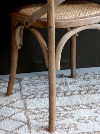 Fransk Spisebordsstol m. fletsæde, natur, 2 stk