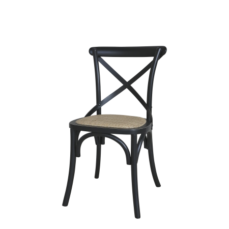 Fransk Spisebordsstol m. fletsæde, antique sort, 2 stk