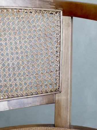 Fransk Kontorstol m. fletsæde & ryg, natur