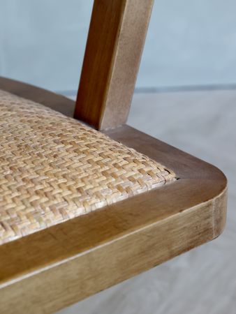 Fransk Kontorstol m. fletsæde & ryg, natur