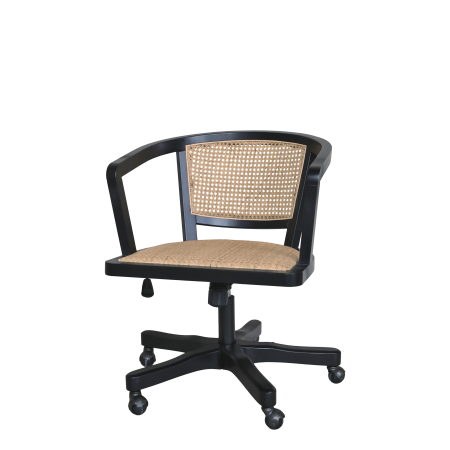 Fransk Kontorstol m. fletsæde & ryg, antique sort