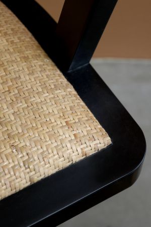 Fransk Kontorstol m. fletsæde & ryg, antique sort