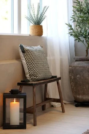 Bænk m. mønster på sæde