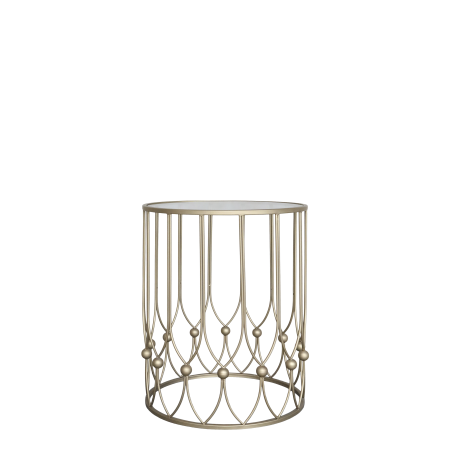 Sidebord m. glasplade, antique messing