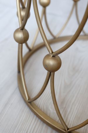 Sidebord m. glasplade, antique messing
