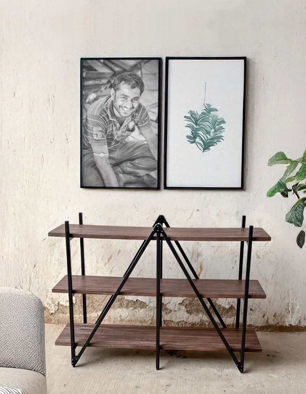 Reol af Genanvendt Teaktræ, brun