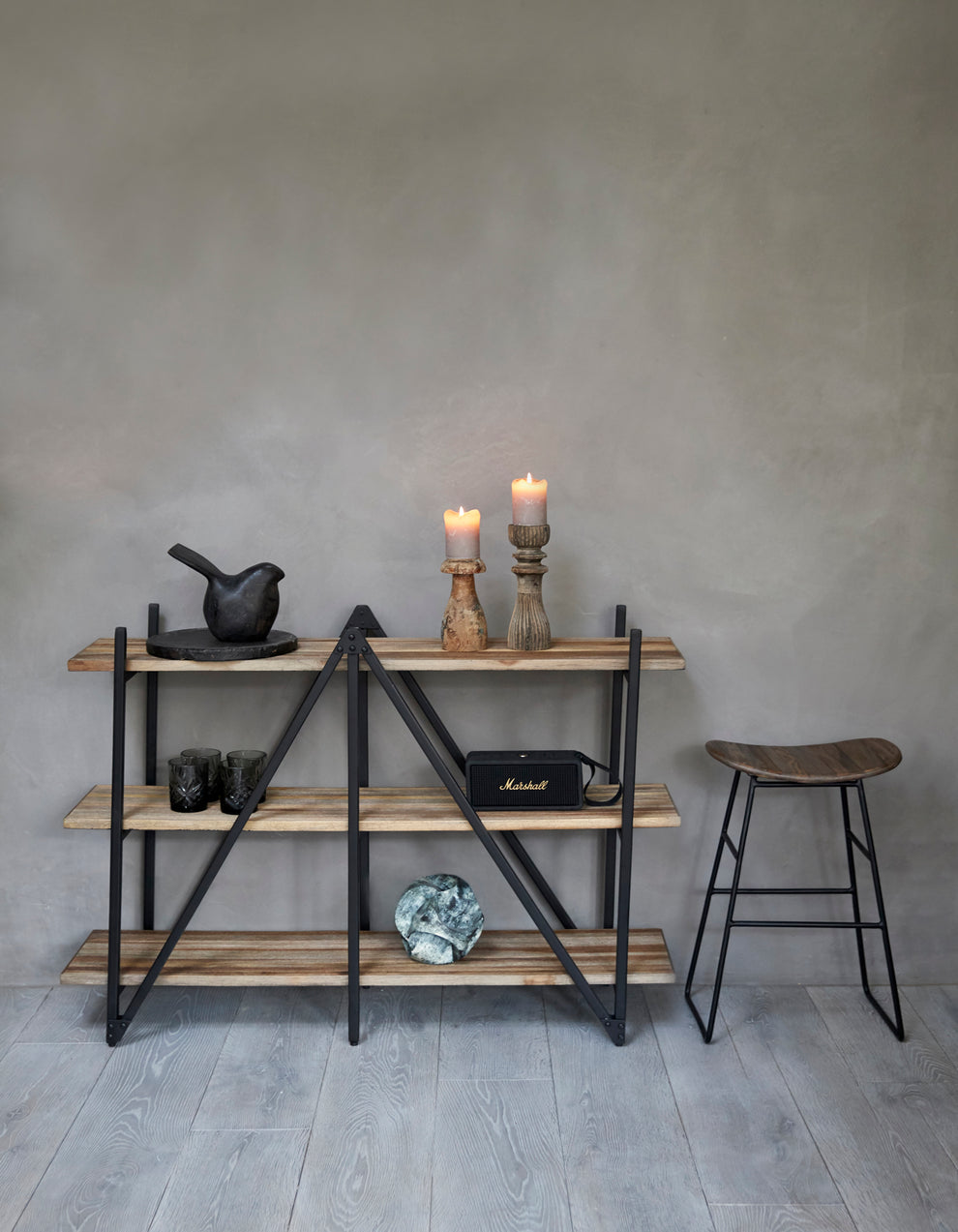 Reol af Genanvendt Teaktræ, lille