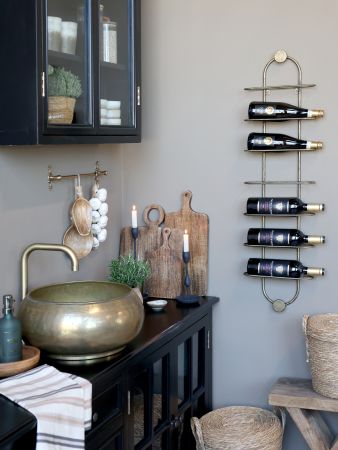 Vinholder til væg, messing