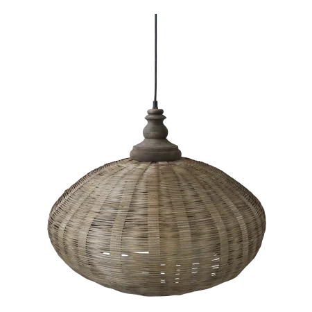 Lampe i rattanflet, natur.
