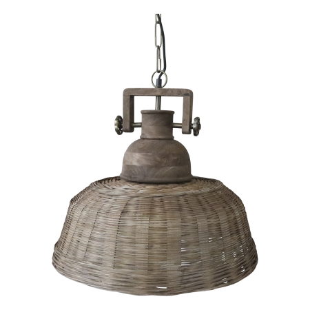 Lampe i rattanflet, natur