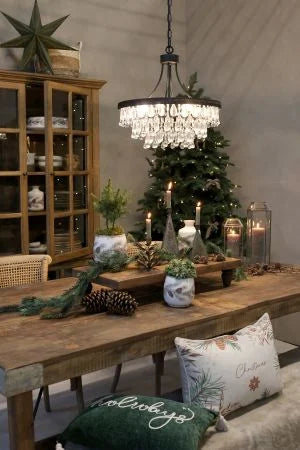 Versailles Lysekrone m. dråbeformede glasprismer, lille