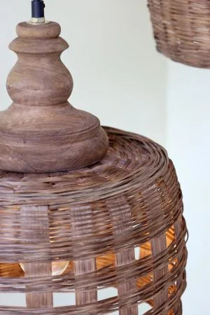 Lampe i rattanflet, natur