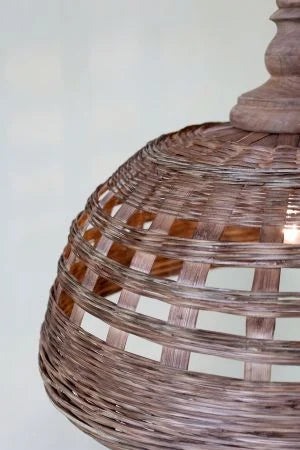 Lampe i rattanflet, natur