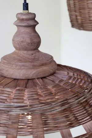 Lampe i rattanflet, natur