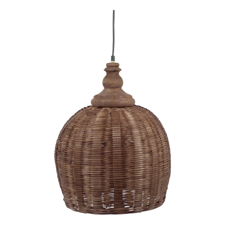 Lampe i rattanflet, natur.