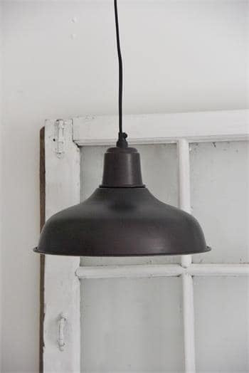 Hængelampe - 30 cm - Mørk metal, blank