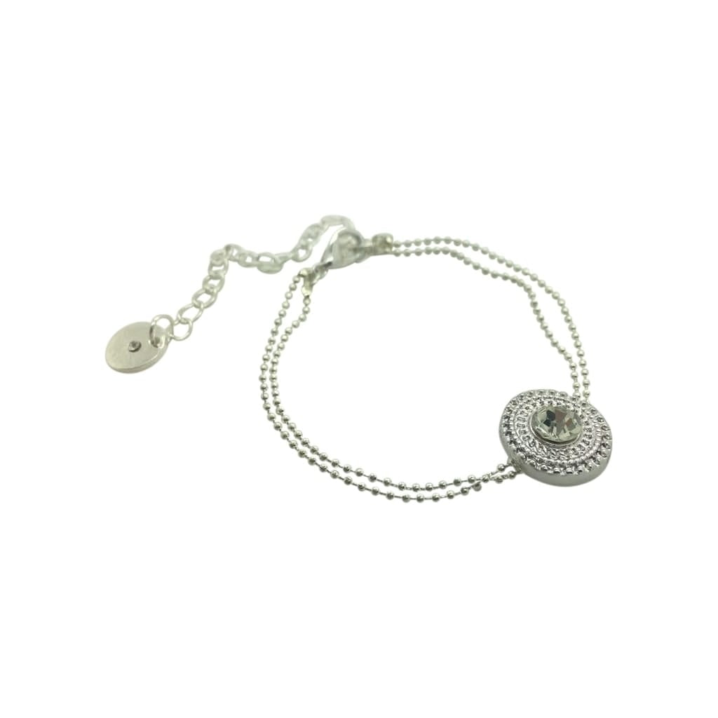 Armbånd med simili pendant, sølv